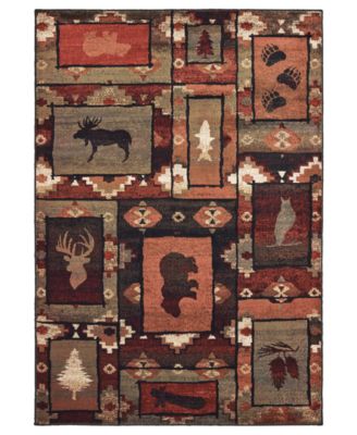 Oriental Weavers - Woodlands 9601D Brown/Rust 1'10" x 3' Area Rug