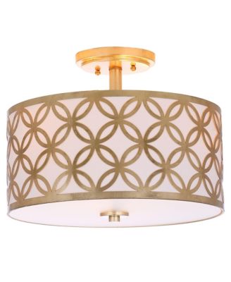 Safavieh - Cecily Leaf Trellis 3 Light 15"D Chrome Flush Mount