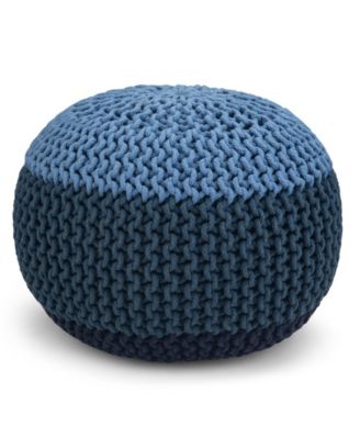 Simpli Home - Nikki Round Pouf, Quick Ship