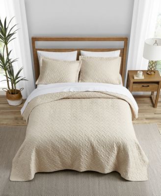 Tommy Bahama Home - Tommy Bahama Solid Dune Reversible 3-Piece King Quilt Set