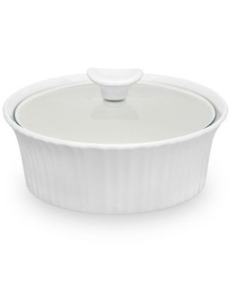 Corningware - French White 1.5-Qt. Round Casserole with Glass Lid