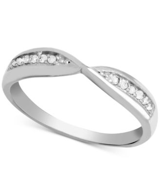 Macy's Brand - Diamond (1/10 ct. t.w.) Bypass Band Ring in Sterling Silver