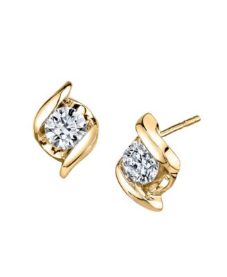 Sirena - Diamond (1/3 ct. t.w.) Twist Earrings in 14k Yellow Gold