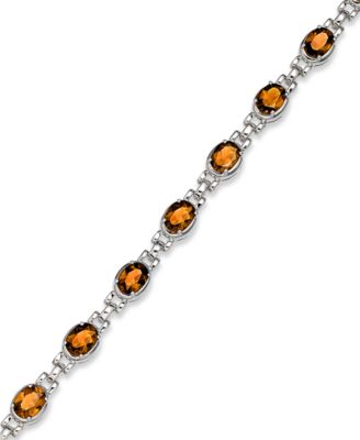 Macy's Brand - Sterling Silver Bracelet, Citrine Oval Link Bracelet (10 ct. t.w.)