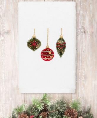 Linum Home - Christmas Ornaments Embroidered 100% Turkish Cotton Hand Towel