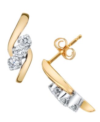 Sirena - 1/3 ct. t.w. Diamond Earrings in 14k Yellow and White Gold