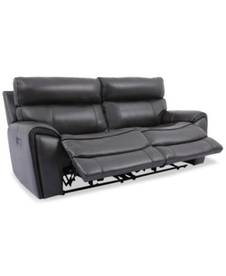 Furniture - Hutchenson 2-Pc. Leather Sectional with 2 Power Recliners and Power Headrests