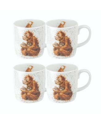 Wrendale Designs - Orangutangle Mug, Set of 4