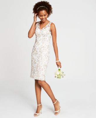 Adrianna Papell - Floral Embroidered Sheath Dress