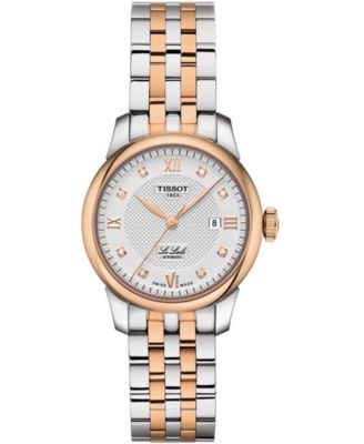 Tissot - Women's Swiss Le Locle Automatic Lady Diamond Accent Two-Tone Stainless Steel Bracelet Watch 29mm