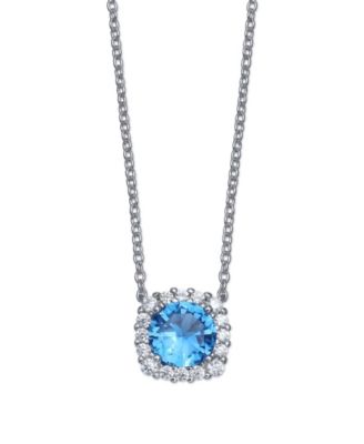 Giani Bernini - Multi Colored Cubic Zirconia Cushion Shape Pendant Necklace in Sterling Silver