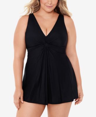Miraclesuit - Plus Size Marais Twist-Front One-Piece Swimdress