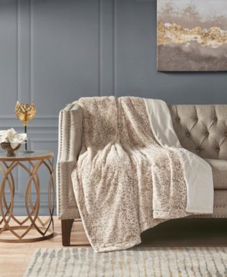 Madison Park - Zuri Reversible Oversized 60" x 70" Faux-Fur Throw