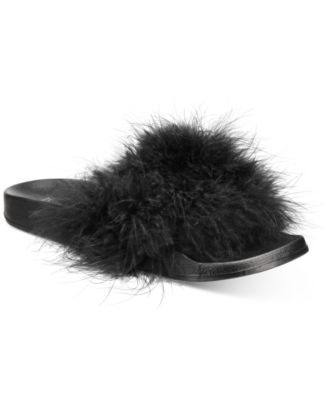 I.N.C. International Concepts - Women's Marabou Pool Slides