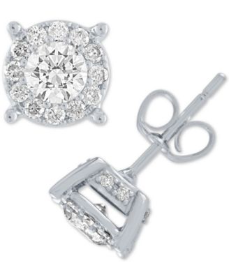 Macy's Brand - Diamond Halo Stud (1/2 to 1-1/2 ct. t.w.) Earrings in 14k Gold