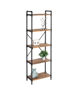 Honey Can Do - 5-Tier Industrial Black Bookshelf