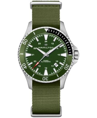 Hamilton - Unisex Swiss Automatic Scuba Green Nato Strap Watch 40mm
