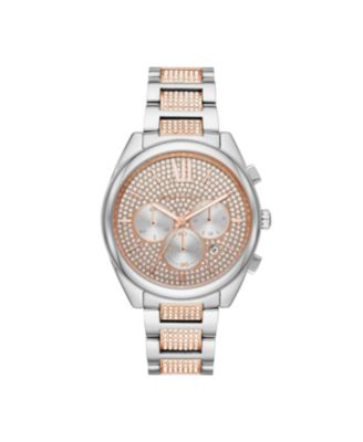 Michael Kors - Women's Janelle Women's Two-Tone Pav&eacute; Glitz Bracelet Watch 42mm MK7098