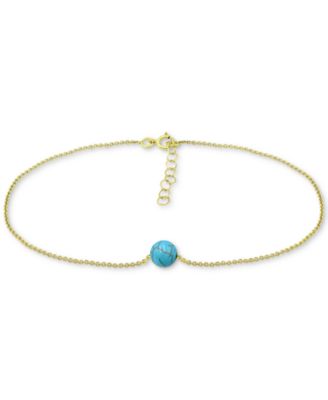Giani Bernini - Aventurine Ankle Bracelet (Also in Freshwater Pearl, Onyx, Howlite, Sodalite)