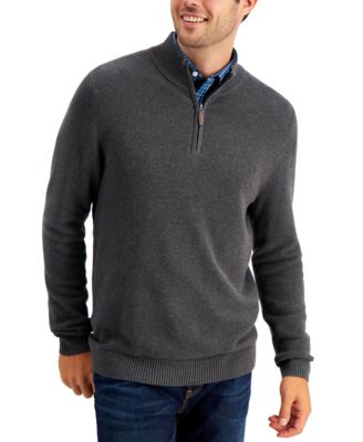 Club Room - Men's Quarter-Zip Cotton Sweater