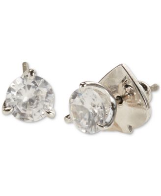 kate spade new york - Gold-Tone 3-Prong Pink Crystal Stud Earrings