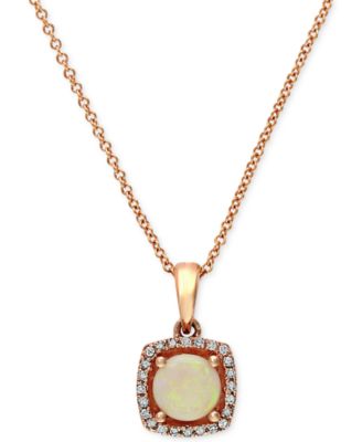EFFY Collection - Opal (3/4 ct. t.w.) and Diamond Accent Pendant in 14k Rose Gold