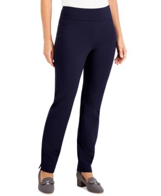 Charter Club - Cambridge Petite Tummy-Control Pont&eacute;-Knit Pants