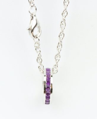 Macy's Brand - Semi Precious Birthstone Charm with 18" Chain in Sterling Silver
