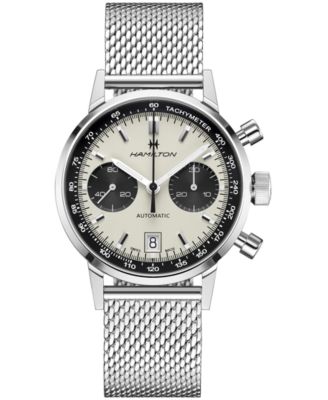 Hamilton - Men's Swiss Automatic Chronograph Intra-Matic Stainless Steel Mesh Bracelet Watch 40mm