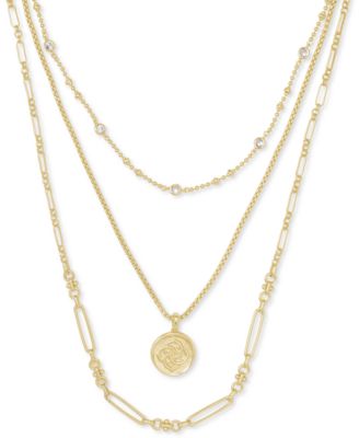 Kendra Scott - 14k Gold-Plated Crystal & Medallion Charm Layered Necklace, 16" + 2" extender