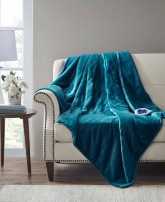 Beautyrest - Oversized Solid Microlight Reverses to Micro Berber Electric Throw