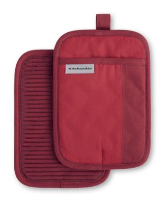 KitchenAid - Beacon Pot Holder Set, Contour Silver/Black, Set of 2
