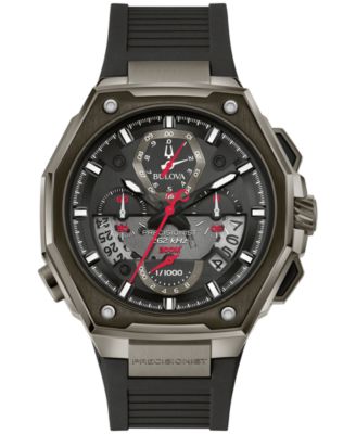 Bulova - Men's Precisionist X Black EPDM Rubber Strap Watch 44.5mm