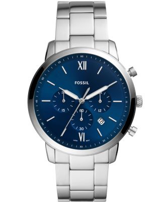 Fossil - Men's Neutra Silver-Tone Bracelet Watch 44mm