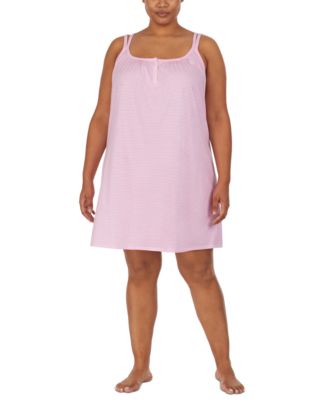 Lauren Ralph Lauren - Plus Size Cotton Knit Double-Strap Nightgown