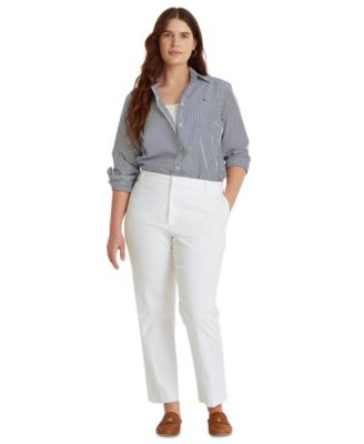 Lauren Ralph Lauren - Plus Size Stretch Cotton Cropped Pants