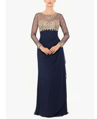 XSCAPE - Embellished Ruched Gown