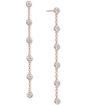 Macy's Brand - Diamond Bezel Linear Drop Earrings (1/10 ct. t.w.)