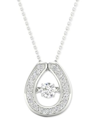 Twinkling Diamond Star - Diamond Framed 18" Pendant Necklace (1/5 ct. t.w.) in 10k White Gold