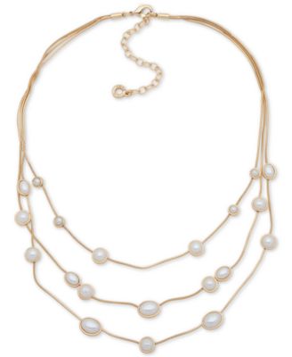 Anne Klein - Stone Embellished Layered Necklace, 15-1/4" + 3" extender