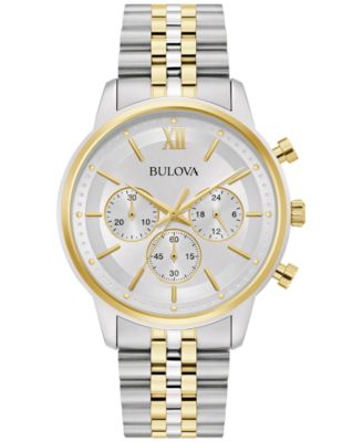 Bulova - Men's Classic Chronograph Two-Tone Stainless Steel Bracelet Watch 41mm