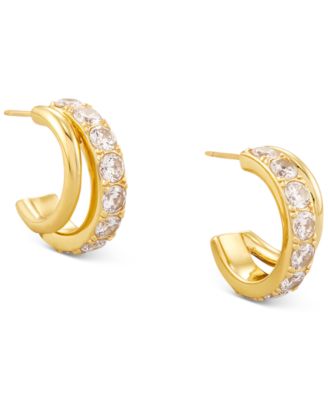 Kendra Scott - Small Cubic Zirconia Split Hoop Earrings, 0.75"