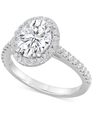 Badgley Mischka - Certified Lab Grown Diamond Oval-Cut Halo Engagement Ring (2-1/2 ct. t.w.) in 14k White Gold