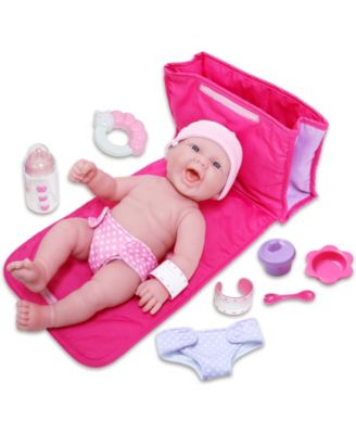 JC TOYS - JC Toys, La Newborn All Vinyl Realistic Smiling Baby Doll 13 inch, Deluxe Diaper Changing Bag Gift Set - Perfect For Children 2 Years and older, Designed by Berenguer.