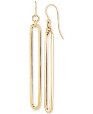 Macy's Brand - Polished Oblong Drop Earrings in 14k Gold