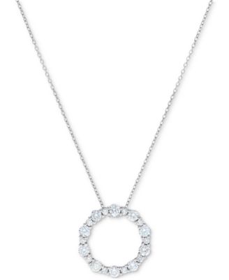 Macy's Brand - Diamond Circle 18" Pendant Necklace (1 ct. t.w.) in 14k White Gold