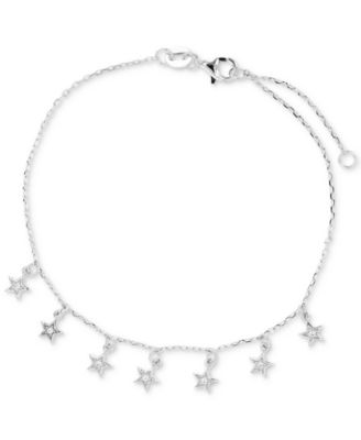 Macy's - Cubic Zirconia Dangle Star Chain Bracelet in Sterling Silver
