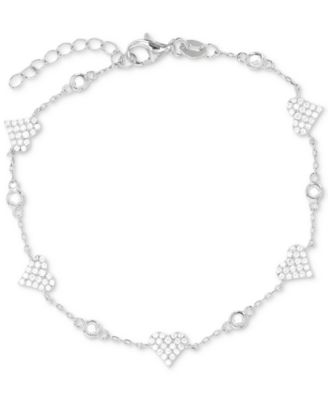 Macy's - Cubic Zirconia Heart Cluster Chain Bracelet