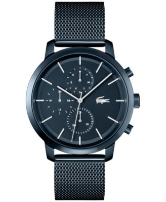 Lacoste - Men's Replay Blue-Tone Stainless Steel Mesh Bracelet Watch 44mm