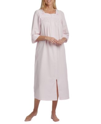 Miss Elaine - Seersucker Long Zipper Robe